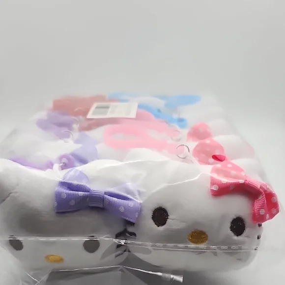 Hello Kitty  PlushPink , Blue. Red, And Purple Bag Charms . 12 Pieces - Picture 6 of 8